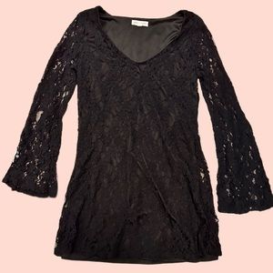 Socialite Brand Mini Lace Dress SZ M Black